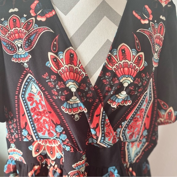 Women’s Rosegal Boho Maxi Dress Size 16 Black Multicolor Print - Picture 3 of 11